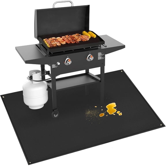 Grill Mat for Blackstone Griddle Accessories 28in & 36in,70 x 48 x 0.04in | 2000℉ Fireproof/ waterproof/oilproof grill mat for outdoor grill, protect the deck, patio, pavers, fits gas/charcoal grills