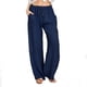thumbnail image 4 of Pantalones anchos de lino casuales y sueltos para mujer de talla grande de Europa y América, 4 of 5