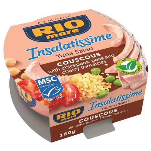 Rio Mare MSC Tuna & Cous Cous Salad 160g, British Import (Pack of 2)