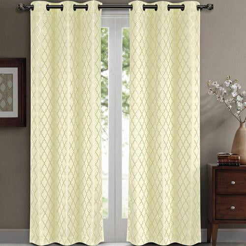 Single Tabitha Jacquard Grommet Top Curtain Panel 54x63" 100% polyester 