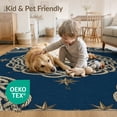 thumbnail image 4 of ODIKA 5'x7' Washable Area Rug Octopus Pirate Navy Creature Ornamental Radiating Motif Cartoon for Small Living Room, Bedroom, Easy Care, Non-Shedding, Pet Friendly, 4 of 7