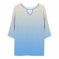 thumbnail image 6 of LEKWK Plus Size 3/4 Sleeve Tops for Women Regular Fit Keyhole Neck 3/4 Sleeve Tops Regular Fit Gradient Ombre Casual Tops Casual Tunic Length office Work Outfits, 6 of 7