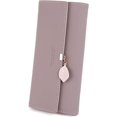 thumbnail image 1 of Sac Outils 0lightpurple Cartera para mujer Pu Cuero Hoja Colgante Señoras Chica Linda Cartera Larga, 1 of 5