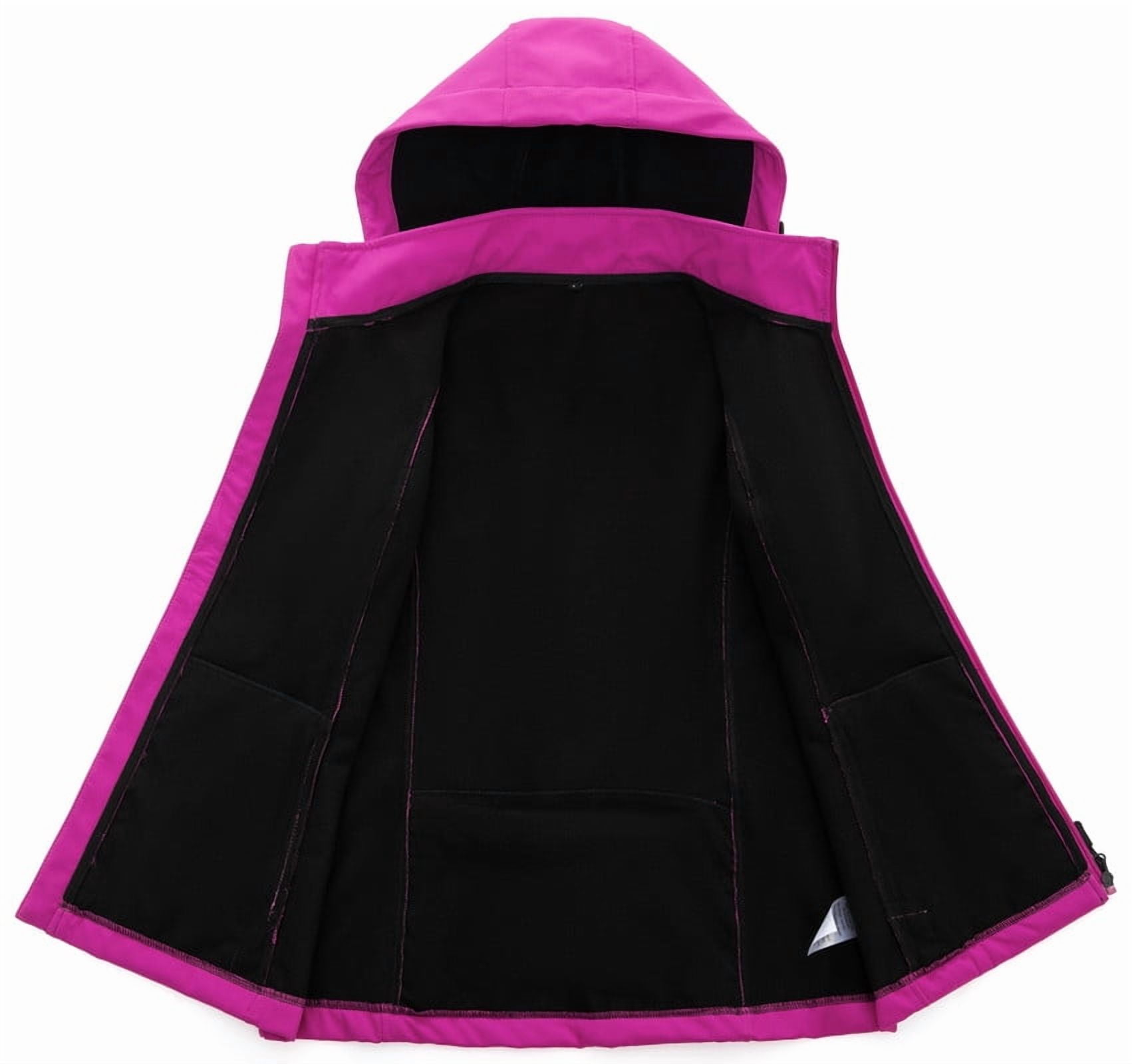 KVE Women's Hooded Softshell Vest Fleece Lined Windproof Zip Up Sleeveless Jacket Lightweight Coat for Running Purple X-Large