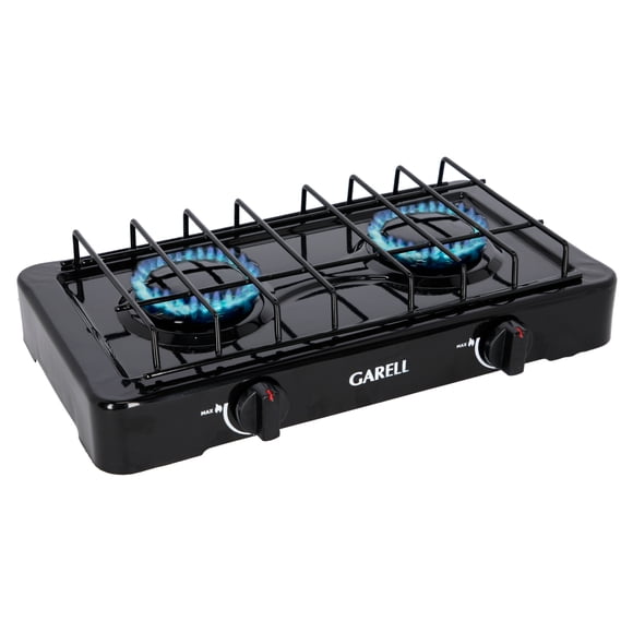 Estufa Parrilla de Gas de Mesa Garell 2 quemadores PM2Q-N