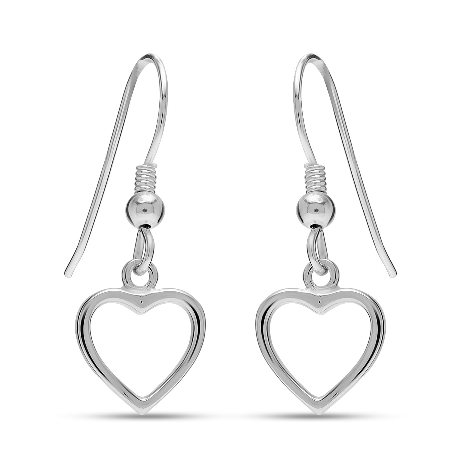 LeCalla 925 Sterling Silver Drop Dangle Earrings | French Wire Love Heart Drop Earring for Women 30 MM
