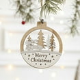 thumbnail image 2 of CuiLiyq 2 PCS Round Christmas Decorations, Wooden Creative Small Hanging Ornaments, Christmas Tree Decoration Supplies, 2 of 4