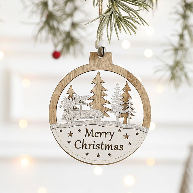 Xihbxyly Dia Del Primer Ministro 2 Colgantes Decorados En Madera para Navidad, Pequeños Colgantes para Árbol de Navidad
