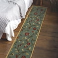 thumbnail image 6 of Ottomanson Floral Kitchen Runner Rug 1'10" x 6' - Non Slip Low Pile Carpet, Seafoam Green, 6 of 13