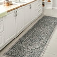 thumbnail image 5 of JONATHAN Y SANTA MONICA 2 x 8 Runner Rug, Rozetta Boho Medallion Textured Weave - Gray/Teal, SMB102C-28, 5 of 5
