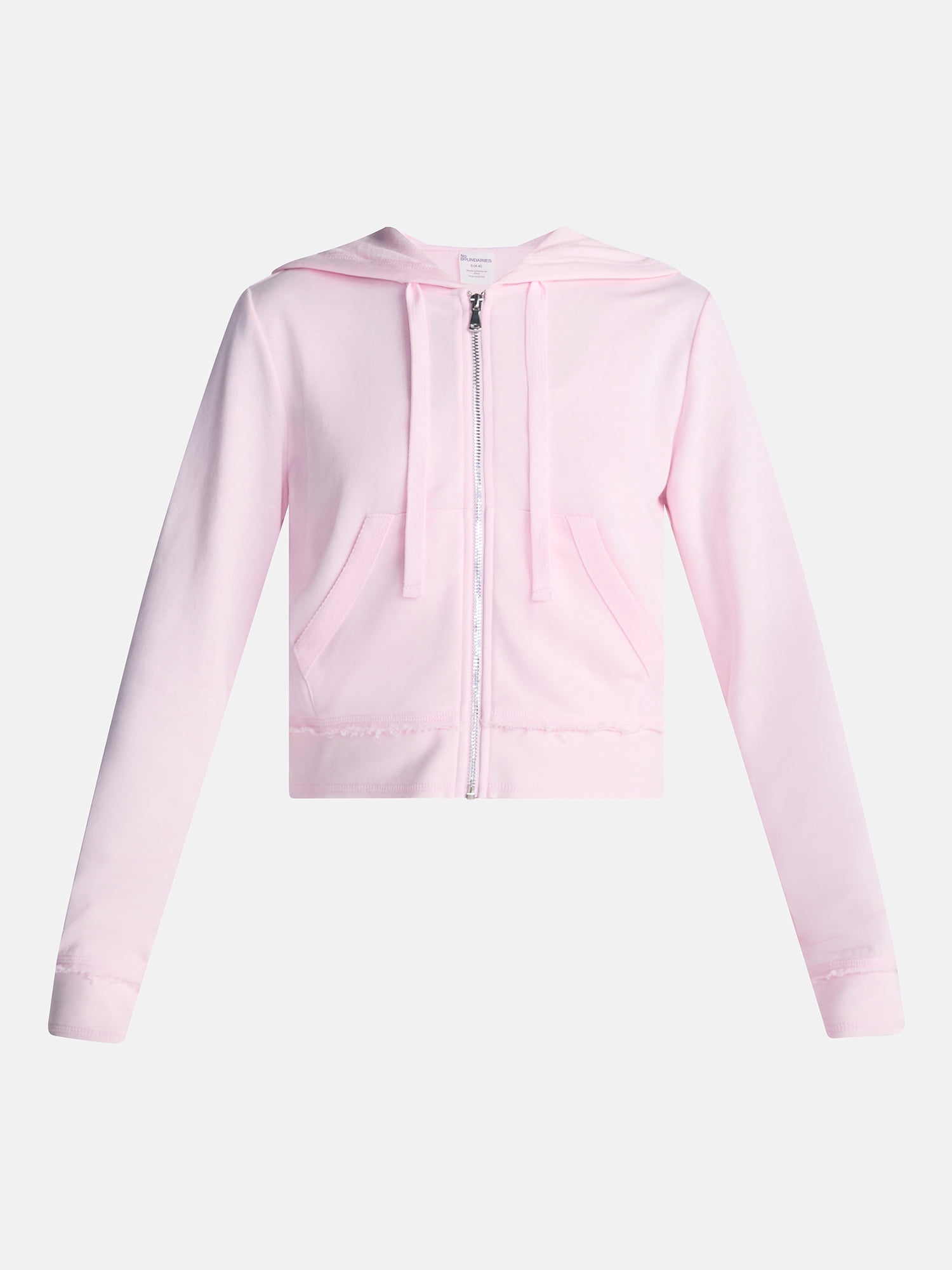 No Boundaries French Terry Zip-Up Hoodie Jacket, Women's Sizes XXS-XXL