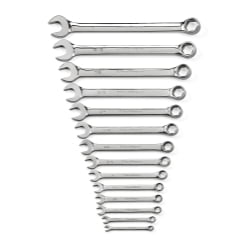 Non Ratchet - GearWrench 81924 Full Polish Combination Non-Ratcheting Wrench Set SAE, 14-Piece