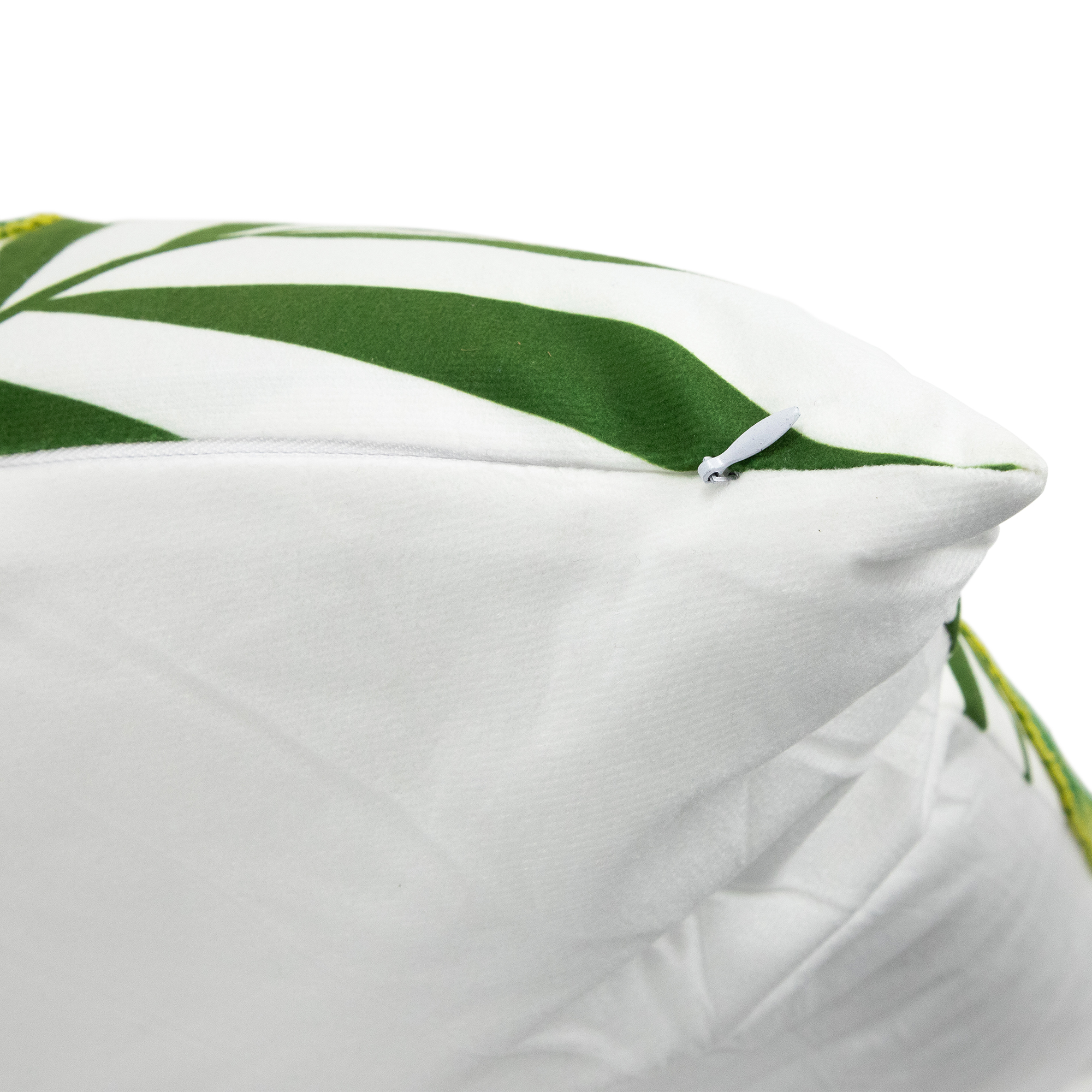 Northlight Tropical Palm Tree Leaves Throw Pillow - 16" - Green and White