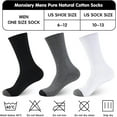 thumbnail image 2 of Lanola Mens 100% Cotton Cushioned Crew Socks, Athletic Performance Moisture Wicking Work socks（Grey）, 2 of 7