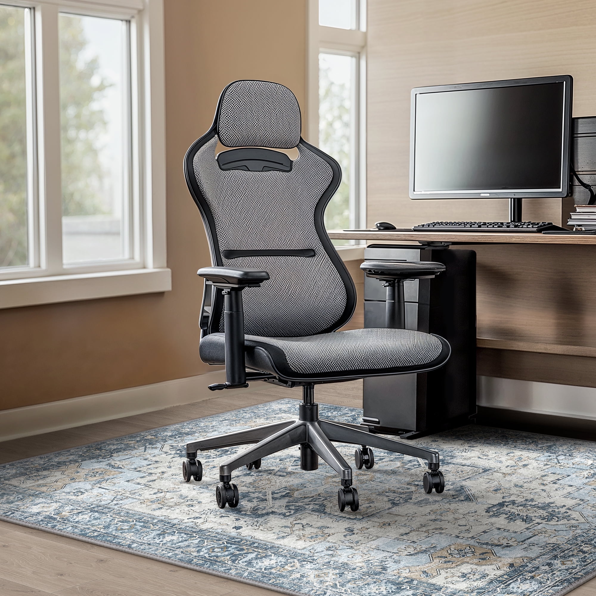 KUETH 36"X 48" Protective Flooring Office Chair Mat for Hardwood Floor and Tile Floor, Heavy Duty Desk Chair Mat for Carpets, Anti Slip Office Floor Mats for Rolling Chairs, Low Pile Under Desk Rug