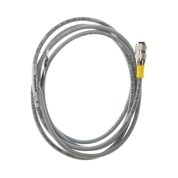 Turck EuroFast RK-4.5T-2/S90 Female 5-Wire TPU Cable Assembly, Gray, 6.5-Feet