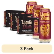 (3 pack) Liquid Death Sparkling Water, Psycho Cider 19.2 oz King Size Cans (8-Pack)