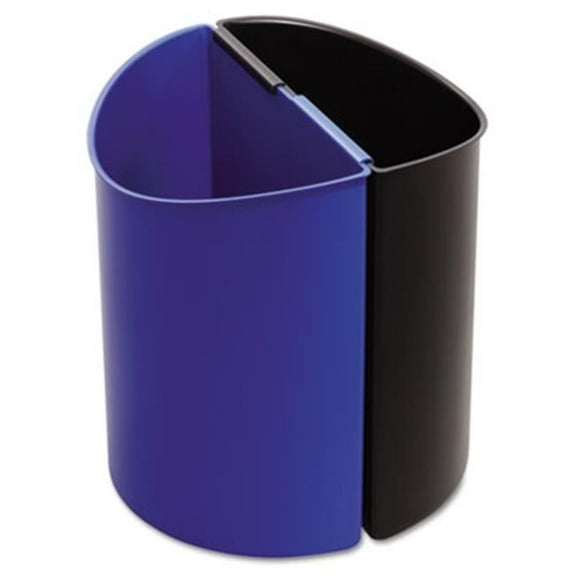 Desk-Side Recycling Receptacle 3 gal Black and Blue
