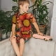 thumbnail image 4 of Balery Colorful Vintage Floral Pattern Conjunto de Pijama Infantil de Manga Corta con Estampado – Ropa de Dormir de Algodón Suave-Medium, 4 of 6