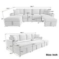 thumbnail image 2 of Harper & Bright Designs Sectional Sofa with Pull Out Bed, Convertible Sofa Sleeper with Storage Ottoman, Chenille U-shaped Sectional Sofa with USB and Flip-Top Table, 109.1", Gray, 2 of 16