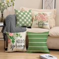 thumbnail image 5 of KAIYANG Juego de 4 fundas de almohada de primavera de 18 x 18 pulgadas, fundas de almohada decorativas de estilo rústico verde, fundas de cojín florales para sofá, sala de estar, decoración del hogar, 5 of 5
