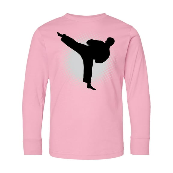 Inktastic Karate Martial Arts Silhouette Sports Long Sleeve Youth T-Shirt
