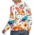 thumbnail image 6 of Naloa Flowers Birds And Butterflies Men's Casual Hooded Collar Drawstring Hoodies Pullover Sweatshirts Casual Long Sleeve Shirts-Large, 6 of 7