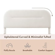 Bowery Hill Modern Boucle Fabric Mattress Ready Queen Bed in White