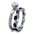 thumbnail image 4 of Luxe Jewelry Designs 2-Piece Stainless Steel Women's Wedding Ring Set with Blue and Clear CZ Stones,, 4 of 4
