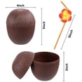 thumbnail image 2 of Vasos de bebida de piña tropical/coco Vhermosa 12 piezas de Vasos de fiesta hawaianos de plástico con pajitas marrón, 2 of 7