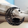 thumbnail image 3 of Candelabro de media luna de Metal, artesanía, candelabro de luna hueca, adorno (negro), 3 of 9