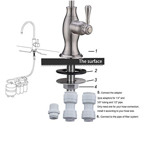 Brass Water Filter Faucet Delle Rosa Commercial Water Filtration Faucet for Under Sink Water Filter System Modern Brushed Nickel Kitchen Bar Sink Drinking Water Faucet