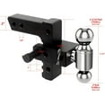 thumbnail image 3 of Adjustable Trailer Mount with 2" and 2-5/16" Ball, Fit 2 Inch Receiver, 6 Inch Drop/Rise Aluminum Hitch, 8000-12500 LBS, Heavy Duty Trailer Hitch for Truck, 3 of 11