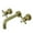 Antique Brass, variant on Kingston Brass KS8121BX Metropolitan Double-Handle 3-Hole Wall Mount Bathroom Faucet in Polished Chrome
