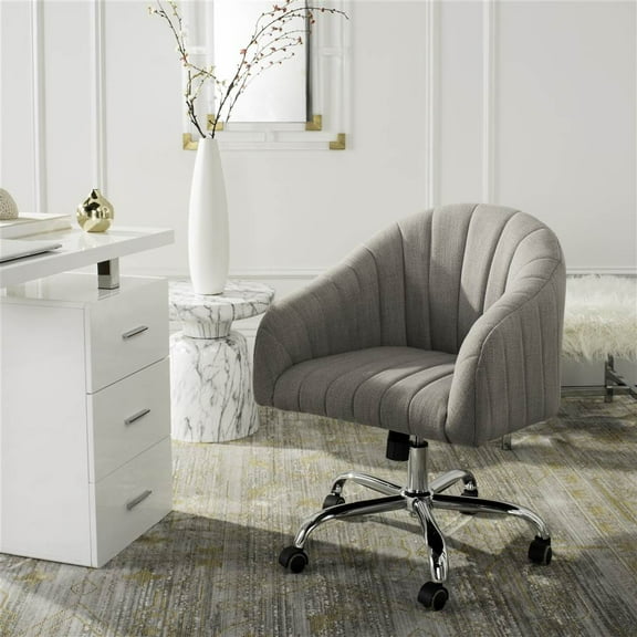 Themis Transitional Chrome Leg Swivel Office Chair