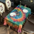 thumbnail image 2 of Colorful Rainbow Tie Dye Spiral Pattern Rectangle Tablecloth 60"x120",Waterproof Polyester Rectangle Table Cloth, Wipeable Spillproof Polyester Tablecloth for Dining, Camping, Indoor and Outdoor, 2 of 6