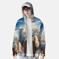 thumbnail image 2 of Balery Sunset Airplane Travel View Sudadera ligera de manga larga con capucha y protección solar UPF 50+ para hombre y mujer, ideal para pesca y running-3X-Large, 2 of 7