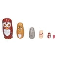 thumbnail image 3 of Riousery 6Pcs Cartoon Owl Russian Nesting Dolls Handmade Wooden Animal Figurines Ornaments Kids Toys Home Furnishings Decor (5.9 inches / 15 cm), 3 of 9
