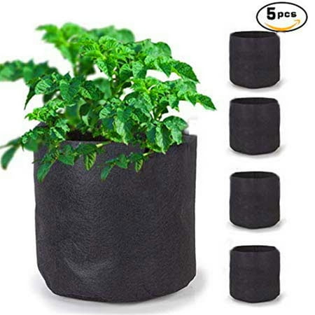 2 Gallon Potato Grow Bags Aeration Tomato Fabric Plant Pots Garden Bag Planter Vegetable Growing Outdoor 5 Pcs 2 Gallon Potato Grow Bags Aeration Tomato Fabric Plant Pots Garden Bag Planter Vegetable Growing Outdoor 5 Pcs