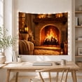 thumbnail image 5 of Stone Fireplace in a Candlelit Reading Corner, Cozy Rustic for Home Decor Lovers, Hearth Wall Art, Housewarming Gift, Tapestry Wall Hanging for Living Room and Bedroom, 5 of 7