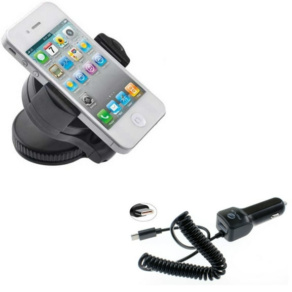 Car Charger   Car Mount for Motorola One 5G Ace Phone - 3.1A Type-C Power Adapter and  Windshield Holder Glass Cradle Combo for Motorola One 5G Ace