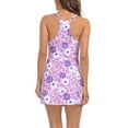 thumbnail image 5 of HDE Women's V-Neck Exercise Dress with Built in Bra and Separate Shorts Purple Retro Floral S, 5 of 6