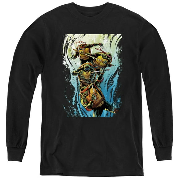 TMNT Teenage Mutant Ninja Turtles Cool Rainbow Warriors Youth Long Sleeve T shirt