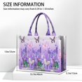 thumbnail image 3 of Large Capacity Tote Bag,urple Butterfly Flower Pattern Handbag Fashion Luxury Tote Bag,15.7"x13"x 5.1" Inches,Laptop Compatible, 3 of 6