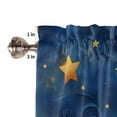 thumbnail image 5 of Tier Curtains 45 Inches Long, Navy Blue Yellow Star Window Treatment Curtain Drapes, Starry Sky Vintage Window Half Privacy Curtains for Bedroom Bathroom, 42"x45", 2 Panels, 5 of 7