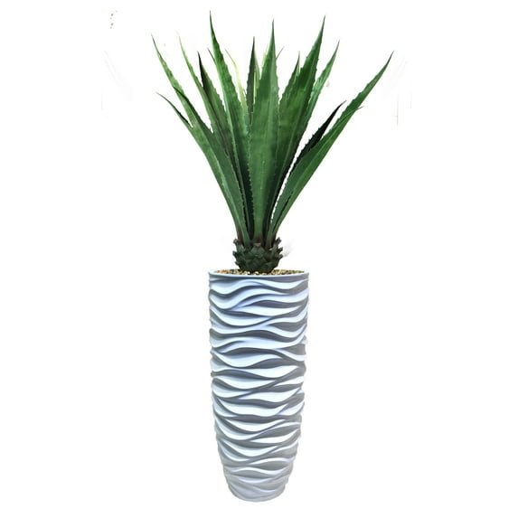 Vintage Home Artificial Faux Real Touch 70" Agave Plant And Resin Planter