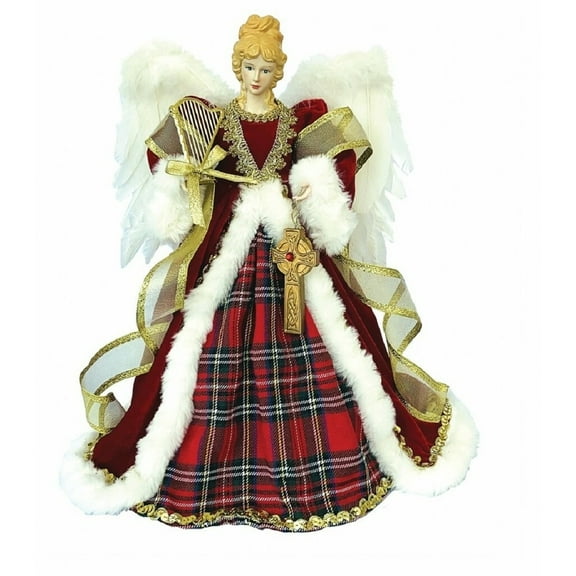 Santa's Workshop 16" Tartan Plaid Angel Tree Topper - 16