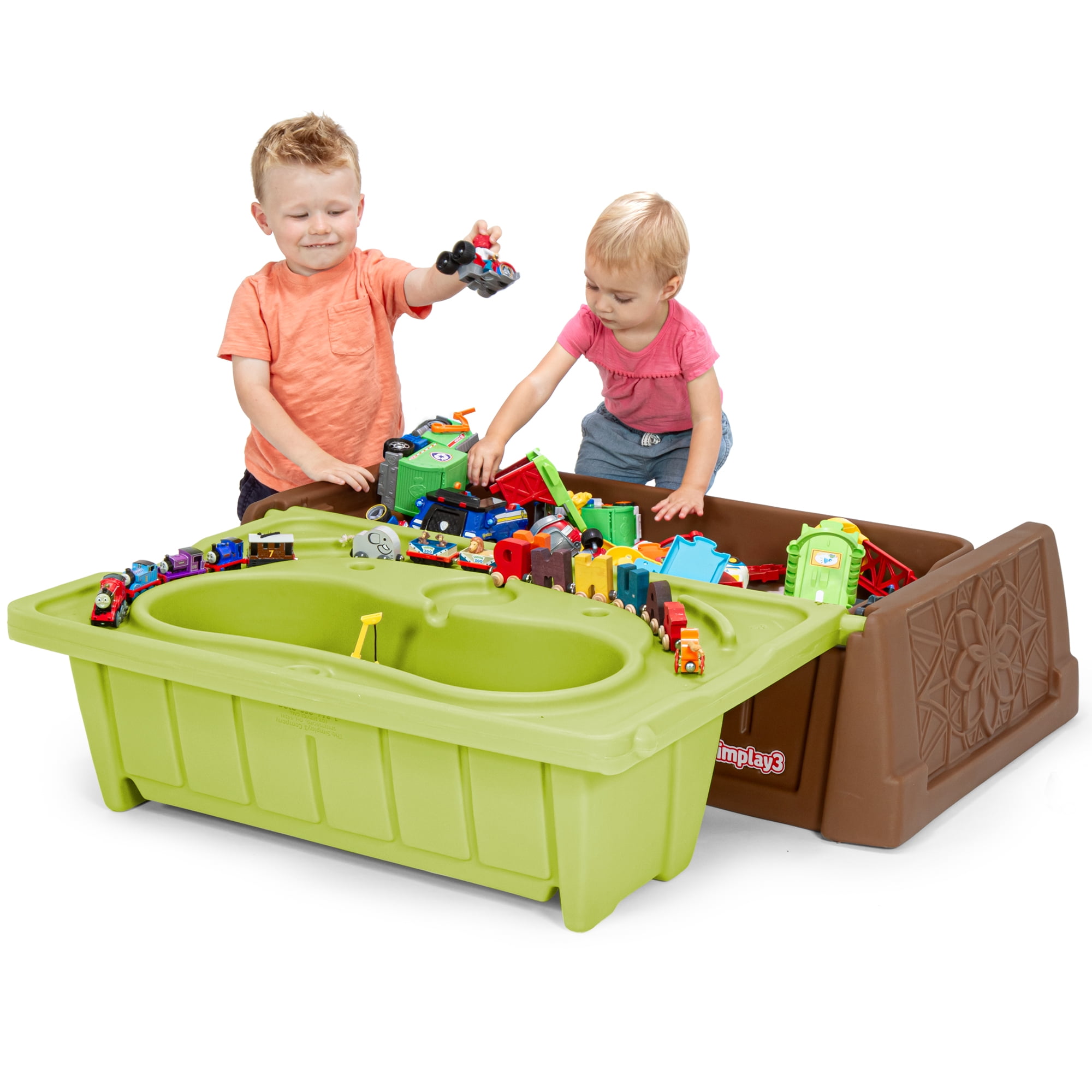 Simplay3 Sand and Water Bench, 2 in 1 Combination Play Table and Children's Storage Bench