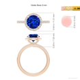 thumbnail image 5 of ANGARA Lab Grown 2.2 Ct Round Blue Sapphire Halo Engagement Ring for Women in 14K Rose Gold (Size-8mm) | September Birthstone, Anniversary, Jewelry Gift for Women | Lab-Grown Blue Sapphire Ring, 5 of 8