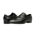 thumbnail image 3 of Santimon Black Dress Shoes for Men Pointed Toe Derby Shoes Crocodile Grain Cowhide Leather Oxford Shoes US 6, 3 of 7